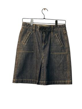 GAP Vintage Y2K Skirt Dark Blue Denim A-Line Skirt Juniors Size 1